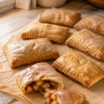 Homemade apple cinnamon pop tarts with flaky pastry, spiced apple filling, and cinnamon glaze