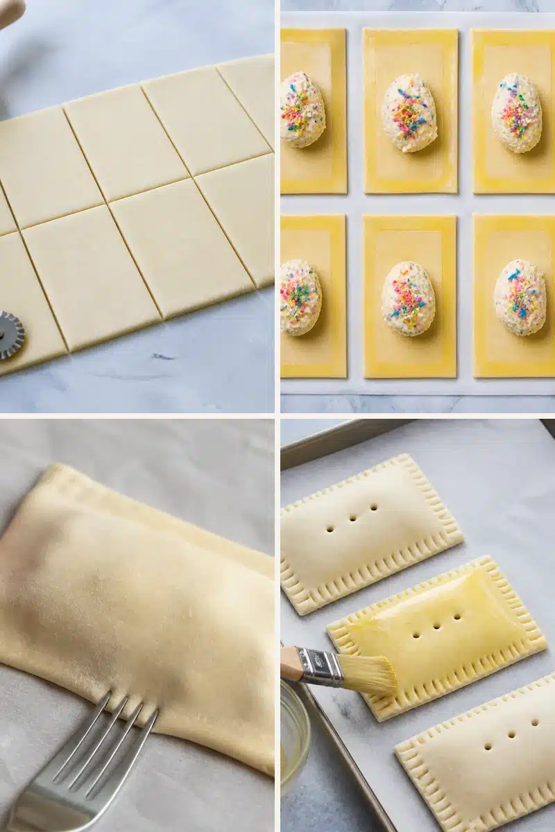 Homemade Birthday Pop Tarts 4 Four-step process for making homemade birthday pop tarts