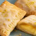 Homemade lemon cream pop tarts with pale lemon glaze