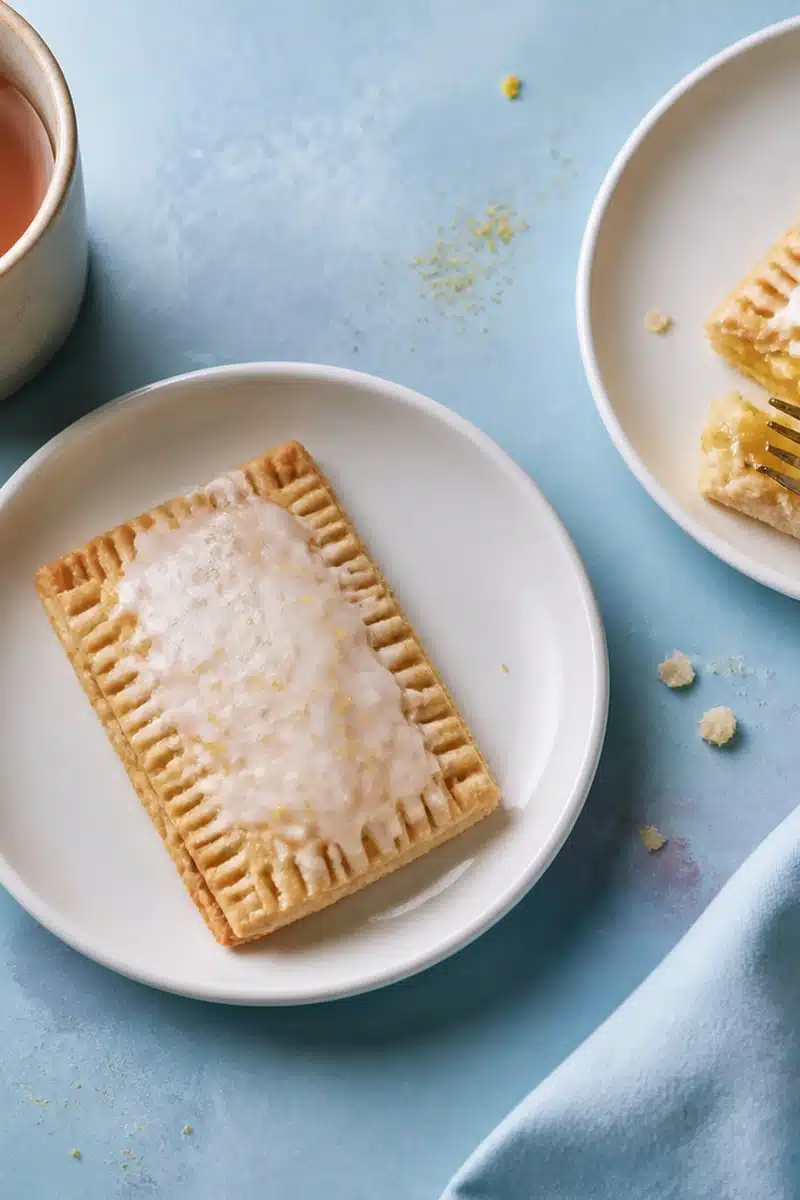Homemade lemon cream pop tarts served with fresh lemon