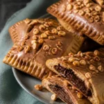 Homemade Nutella pop tarts with cocoa glaze and a creamy cut center