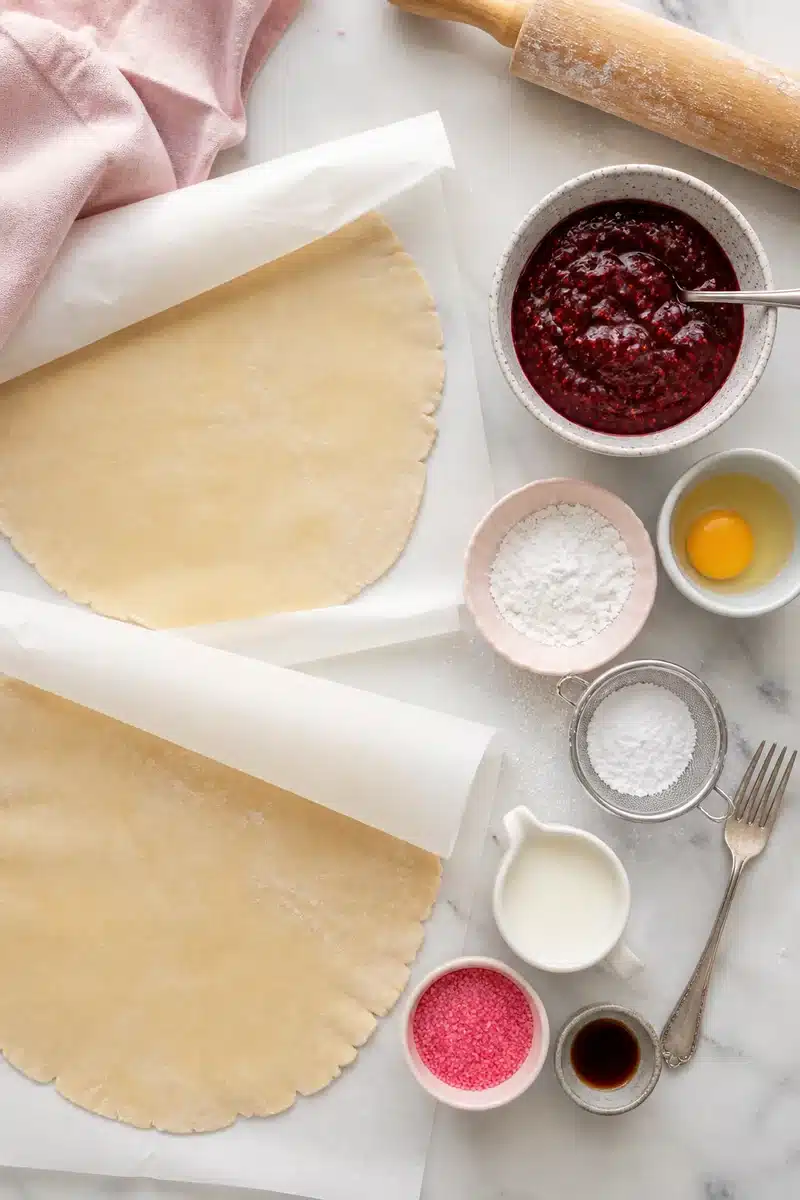 Raspberry Jam Pop Tarts 3 Ingredients for raspberry jam pop tarts with refrigerated pie crust