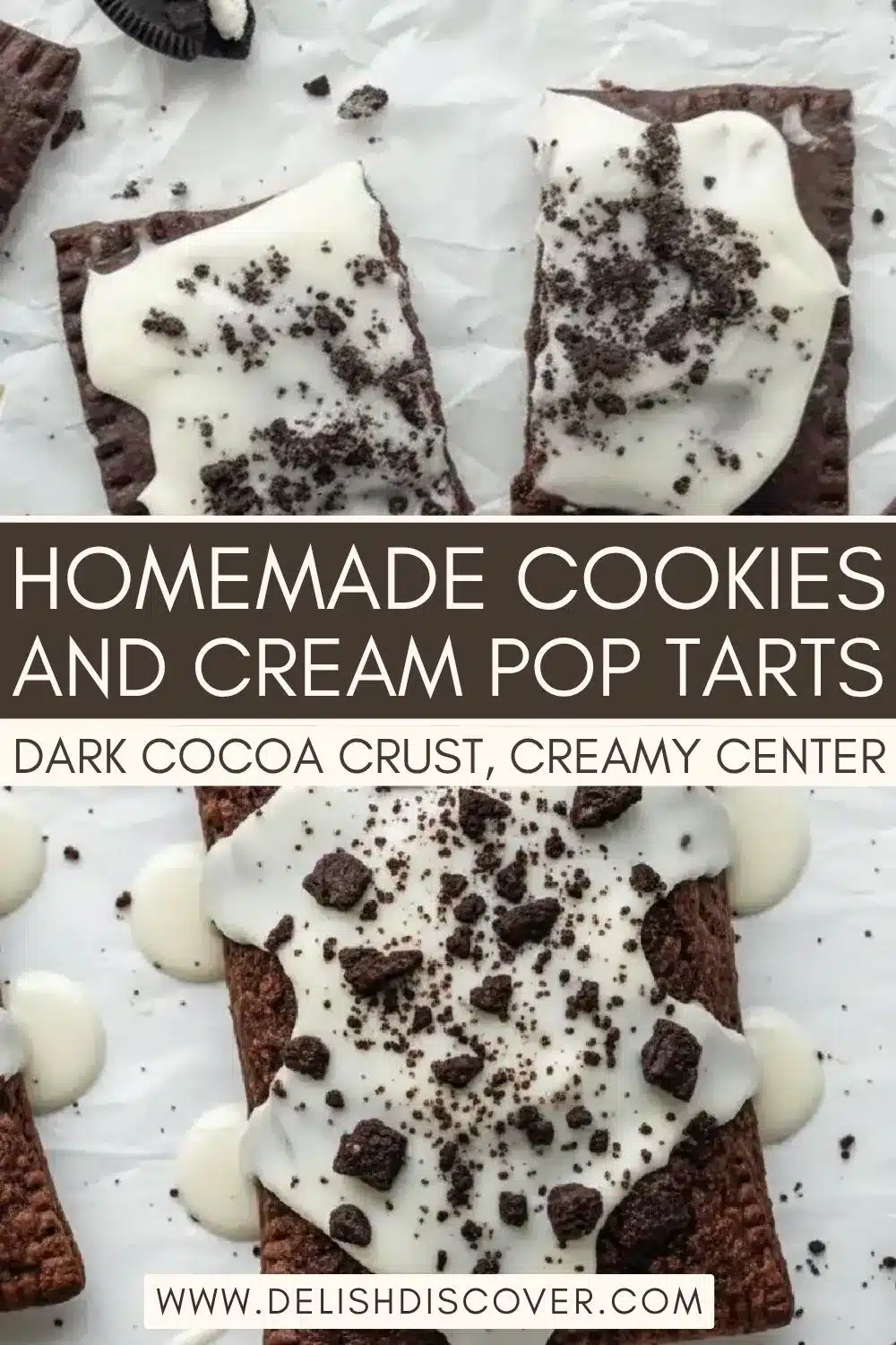 homemade black cocoa cookies cream pastries