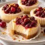 Mini Cranberry Orange Cheesecakes 11 Mini Cranberry Orange Cheesecakes with gingersnap crust and cranberry topping