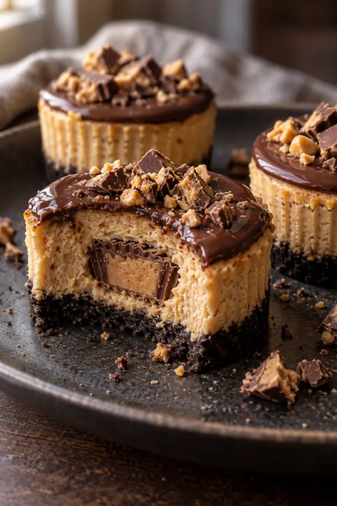 Mini Peanut Butter Cup Cheesecakes