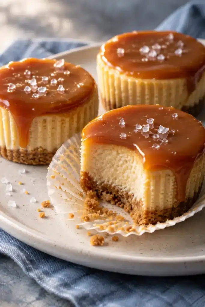 Mini Salted Caramel Cheesecakes
