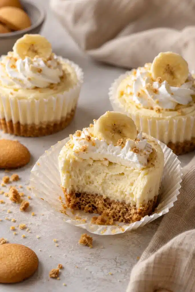 No-Bake Banana Cream Mini Cheesecakes 3 No-Bake Banana Cream Mini Cheesecakes