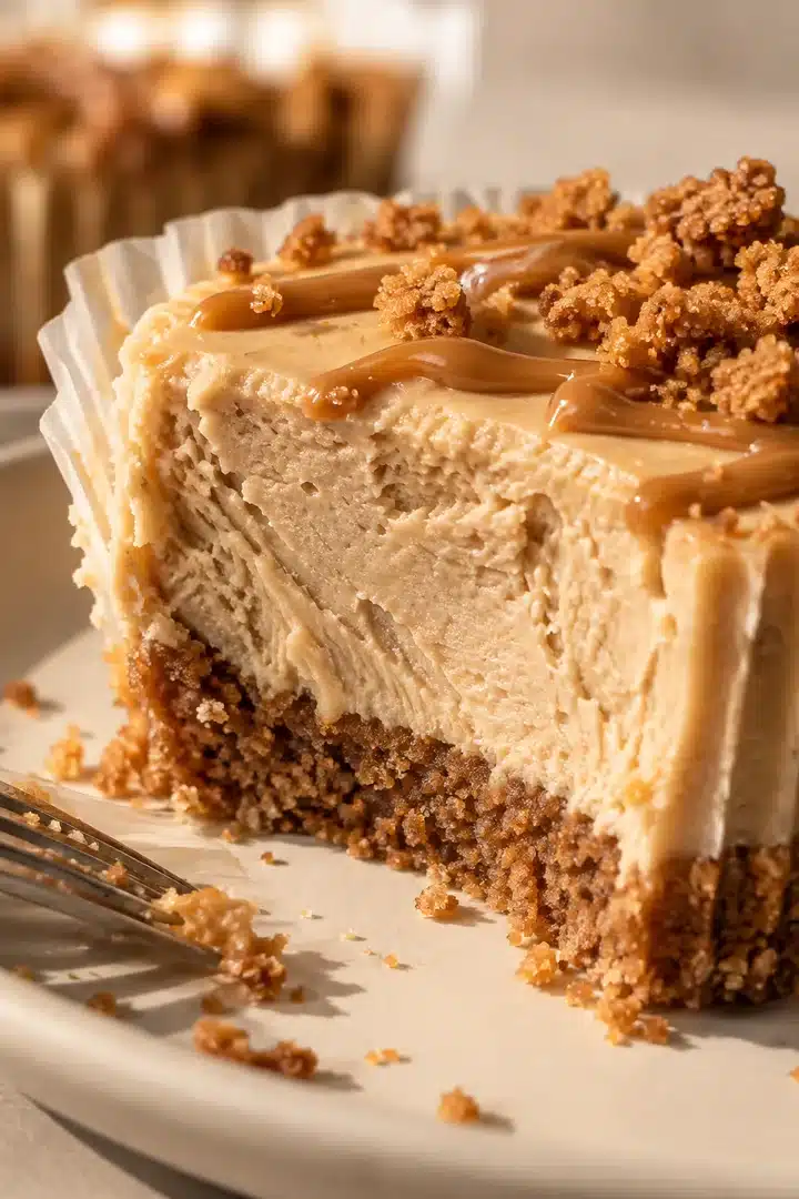 No-Bake Biscoff Mini Cheesecakes served on a platter for dessert