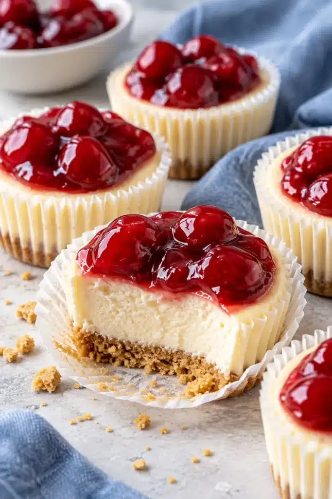 No-Bake Cherry Mini Cheesecakes 2 No-Bake Cherry Mini Cheesecakes