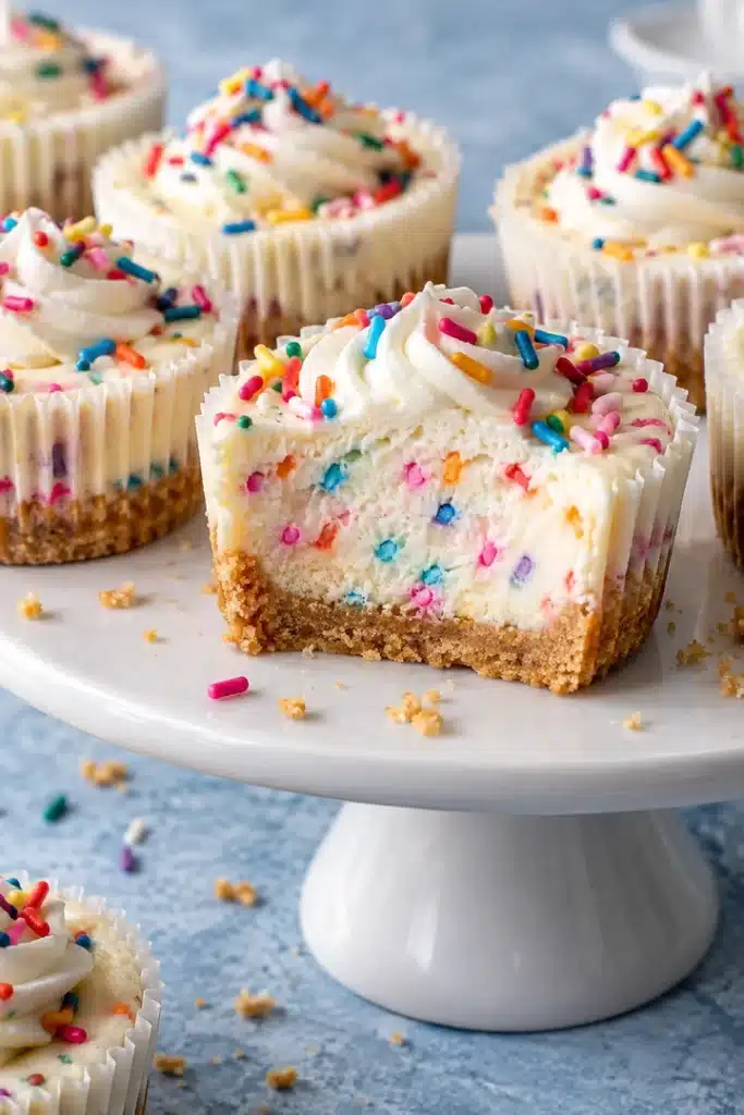 No-Bake Funfetti Mini Cheesecakes 2 No-Bake Funfetti Mini Cheesecakes