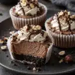 No-Bake Nutella Mini Cheesecakes 12 No-Bake Nutella Mini Cheesecakes with chocolate cookie crust and whipped cream