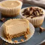 No-Bake Peanut Butter Mini Cheesecakes 13 No-Bake Peanut Butter Mini Cheesecakes with graham cracker crust and chocolate drizzle