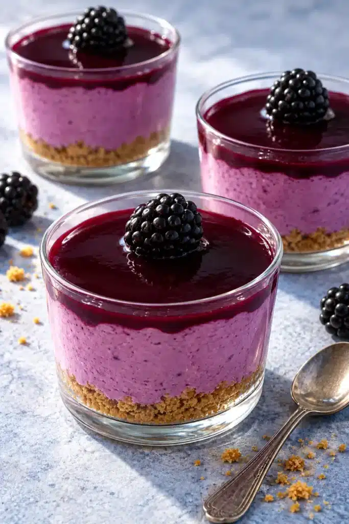 No-Bake Blackberry Cheesecake Cups