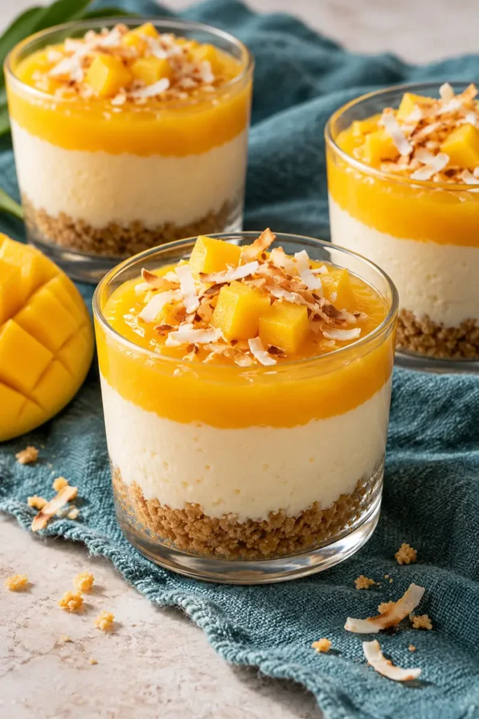 No-Bake Mango Coconut Cheesecake Cups 2 No-Bake Mango Coconut Cheesecake Cups