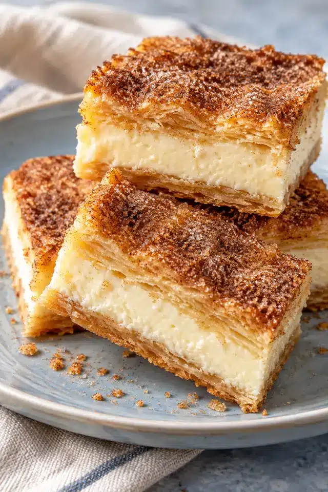 Sopapilla Cheesecake Bars with Cinnamon Sugar
