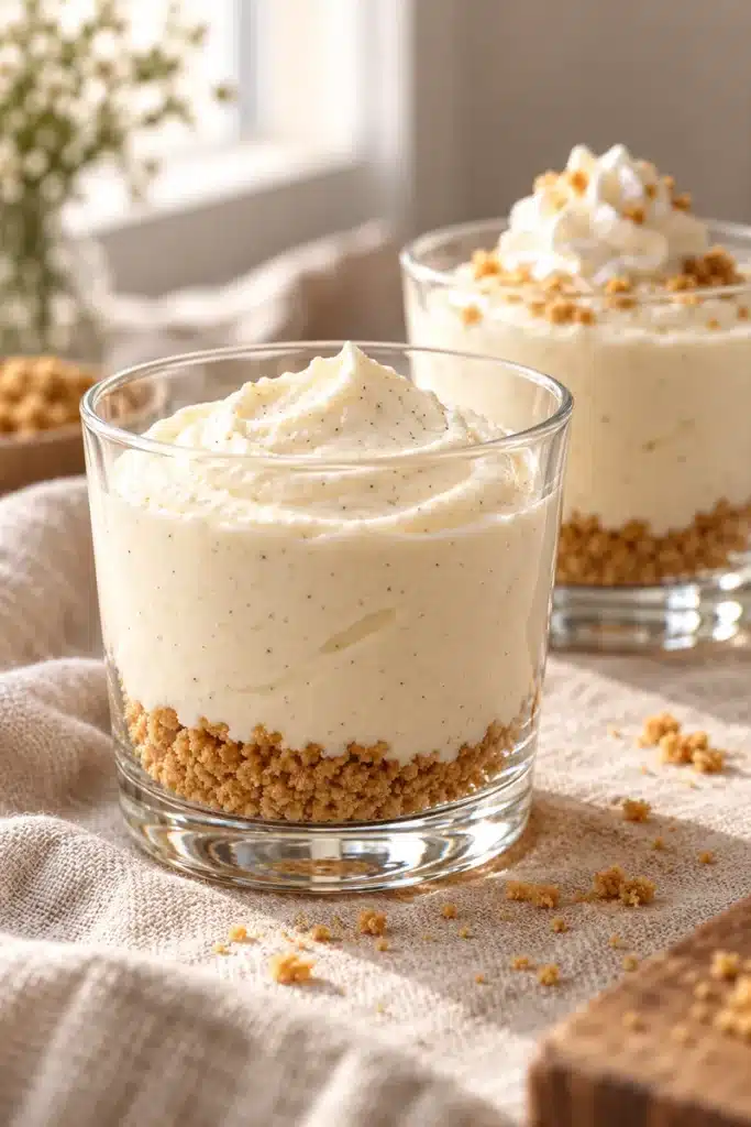 Creamy No-Bake Vanilla Bean Cheesecake Cups